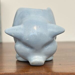 Vintage blue pig planter